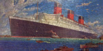 Detail of jigsaw of Cunard ship